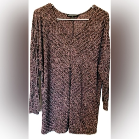 Women’s Maroon ALWAYS INDIGO Long Sleeve Shirt - Size 1X - Picture 1 of 8